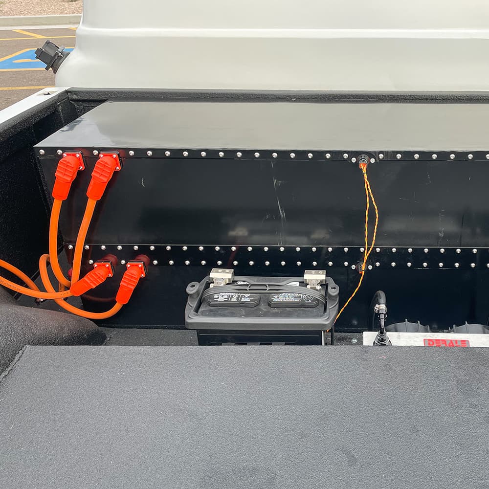 Electric Vehicle Batteries Installed In A Pickup Truck Bed